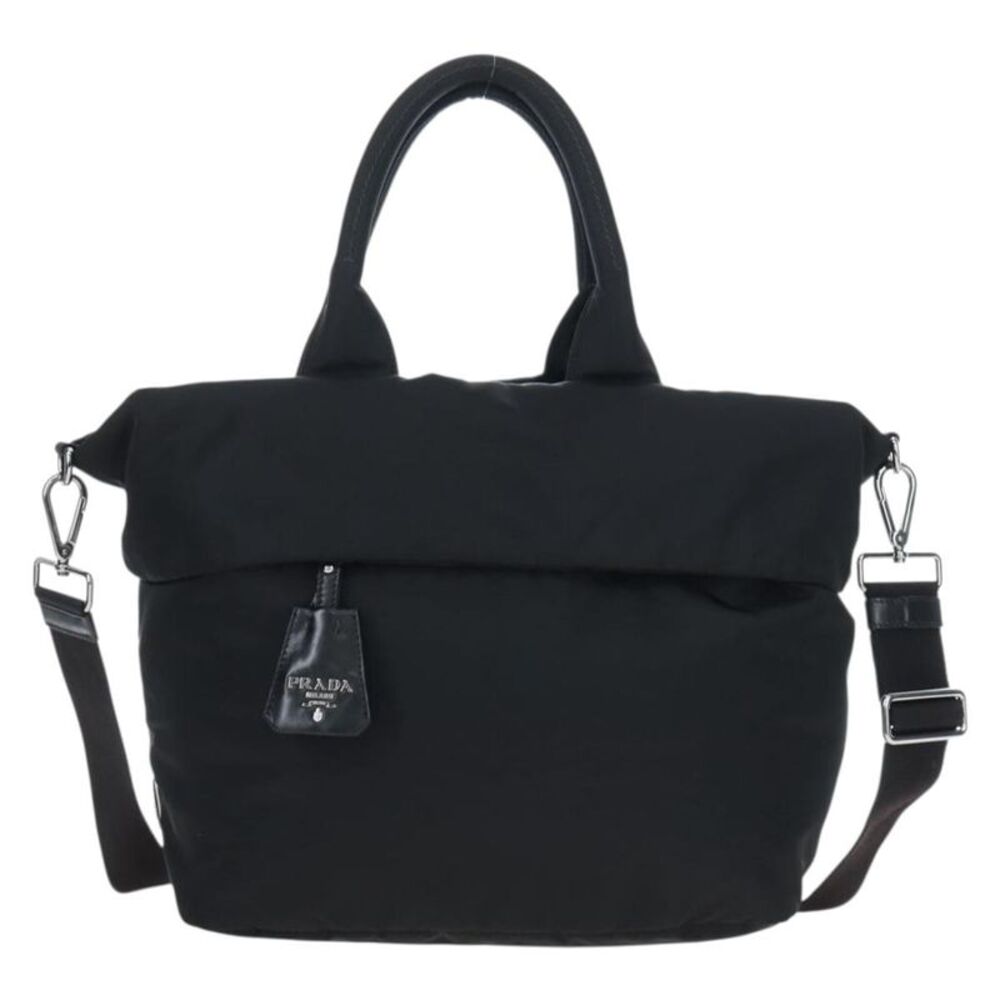 Prada Reversible Tote Nylon Black Nylon Handbag
